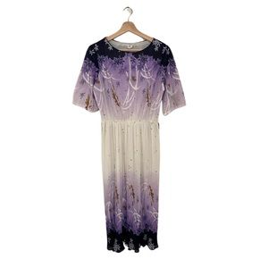 Vintage | Midnight Harvest Pleated Dress